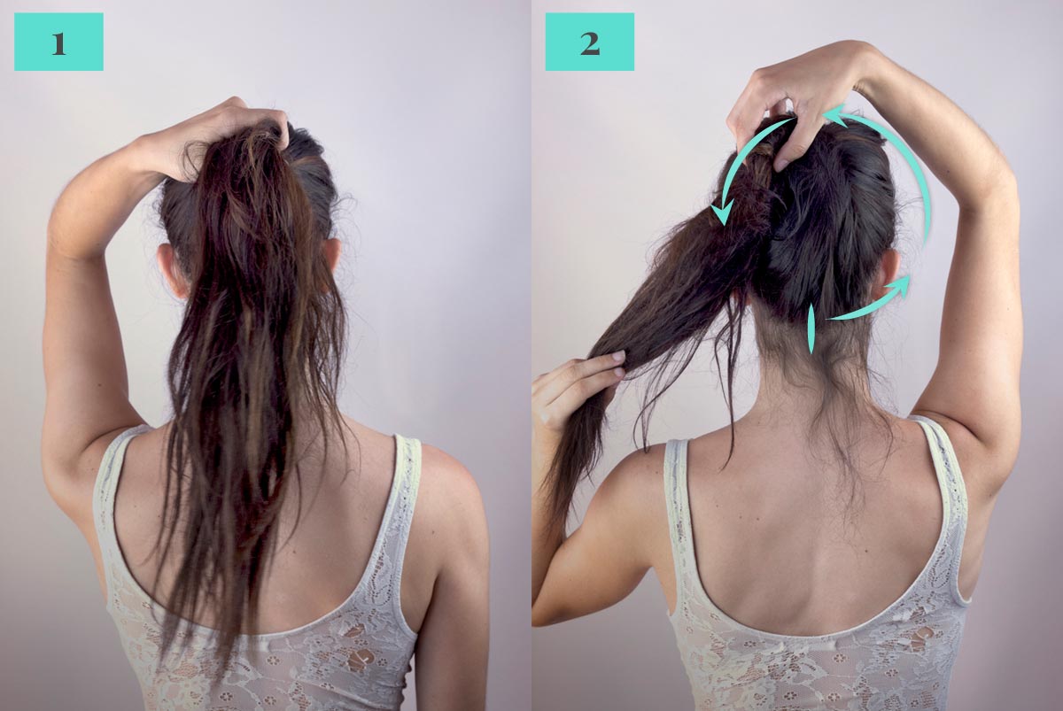Tutorial cola de caballo con palo para el cabello Tutorial cola de caballo con palo para el cabello