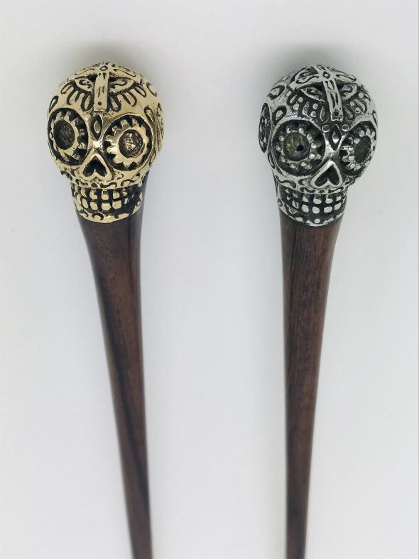 palo para el pelo calavera mexicana y cruz